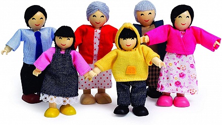 Набор мини-кукол Счастливая азиатская семья 